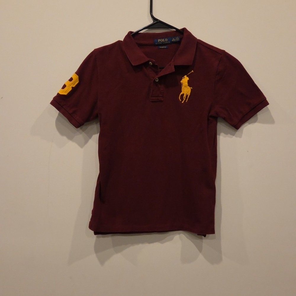 Polo by Ralph Lauren Kids Burgundy Polo Shirt Size 10/12